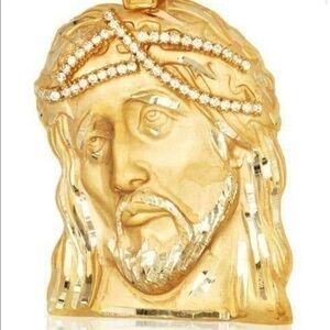 Jesus Christ Face Pendant in Solid Gold great gift idea for protection and faith